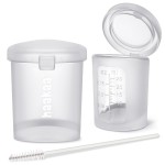 haakaa Silicone Measuring & Feeding Cup 25ml/2pcs(Pre-sterilised), Leakproof & Reusable, 3-in-1 Colostrum Collection Cup for Collect, Store & Feed, Include Cleaning Brush