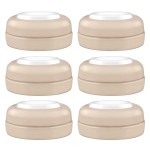 Maymom Screw Lids Aka Travel Caps with Rewritable Sealing Disc Compatible with Avent, Maymom Wide Mouth Bottles; Cap Replace Avent Natural Bottle Sealing Ring and Sealing Disc, 6pcs. (Khaki)