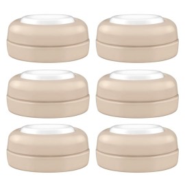Maymom Screw Lids Aka Travel Caps with Rewritable Sealing Disc Compatible with Avent, Maymom Wide Mouth Bottles; Cap Replace Avent Natural Bottle Sealing Ring and Sealing Disc, 6pcs. (Khaki)