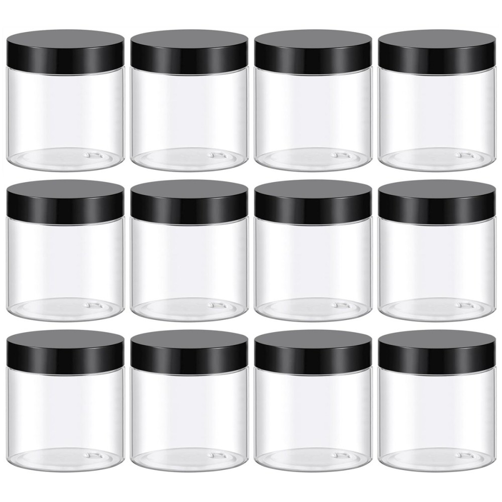 48 Pack 4 Oz Plastic Container Jars with Lids BPA Free, Empty Round Clear Cosmetic Containers Plastic Slime Jars for Lotion, Cream, Ointments, Body Butter, Makeup, Travel Storage