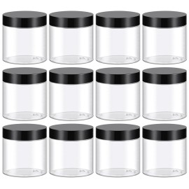 48 Pack 4 Oz Plastic Container Jars with Lids BPA Free, Empty Round Clear Cosmetic Containers Plastic Slime Jars for Lotion, Cream, Ointments, Body Butter, Makeup, Travel Storage