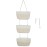 TeoKJ 3-Tier Woven Cotton Wall-Mounted Hanging Storage Baskets, Over the Door Organizer Bin for Kids Room, Bathroom, Bedroom, Kitchen, White & Rainbow Stitching