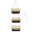 TeoKJ Over the Door Hanging Baskets, 3-Tier Woven Cotton Storage Organizer Bag Decorative Nursery Kitchen BasketsGradient Brown