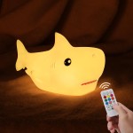 ZKLiLi Remote Shark Night Light, Cute Silicon Night Light for Kids, Nightlight with RemotePortable Recharge Nightlight for Kid Room,Funny Gifts Stuff for Boys Girls BabyRemote Control
