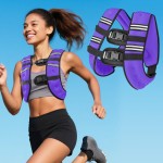 Purple Weighted Vest with Two Adjustment Straps for Men Women, 8lbs/12lbs/16lbs/20lbs Weight Vest with Reflective Stripes for Workout, Strength Training, Running, Fitness, Muscle Building, Weight Loss