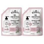 J.R. Watkins Gel Hand Soap Refill, Moisturizing Hand Wash, Formulated with Plant-Based Cleansers, Alcohol-Free, Cruelty-Free, Rosewater, 34 Fl Oz, 2 Pack