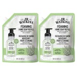 J.R. Watkins Foaming Hand Soap Refill, Moisturizing Foam Hand Wash, Formulated with Plant-Based Cleansers, Alcohol-Free, Cruelty-Free, Aloe & Green Tea, 28 fl oz, 2 Pack