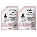 J.R. Watkins Foaming Hand Soap Refill, Moisturizing Foam Hand Wash, Formulated with Plant-Based Cleansers, Alcohol-Free, Cruelty-Free, Rosewater, 28 fl oz, 2 Pack