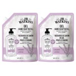 J.R. Watkins Gel Hand Soap Refill, Moisturizing Hand Wash, Formulated with Plant-Based Cleansers, Alcohol-Free, Cruelty-Free, Lavender, 34 Fl Oz, 2 Pack