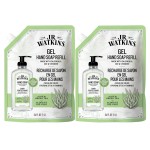 J.R. Watkins Gel Hand Soap Refill, Moisturizing Hand Wash, Formulated with Plant-Based Cleansers, Alcohol-Free, Cruelty-Free, Aloe & Green Tea, 34 Fl Oz, 2 Pack