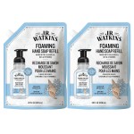 J.R. Watkins Foaming Hand Soap Refill, Moisturizing Foam Hand Wash, Formulated with Plant-Based Cleansers, Alcohol-Free, Cruelty-Free, Ocean Breeze, 28 fl oz, 2 Pack