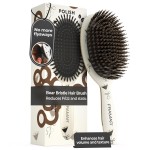 FRAMAR Soft Boar Bristle Hair Brush For Women - Boars Hair Brush For Women, Boar Brush For Fine Hair, Hairbrush For Fine Hair, Soft Bristle Brush For Slick Back, Volume and Shine - Espresso Martini