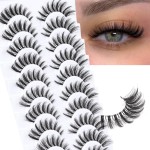 Veleasha Manga Lashes Wispy Eyelashes Natural Look Spiky False Eyelashes with Clear Band Looks Like Lash Extensions CC Curl Strip Lashes 10 Pairs Pack (Fierce Spike)