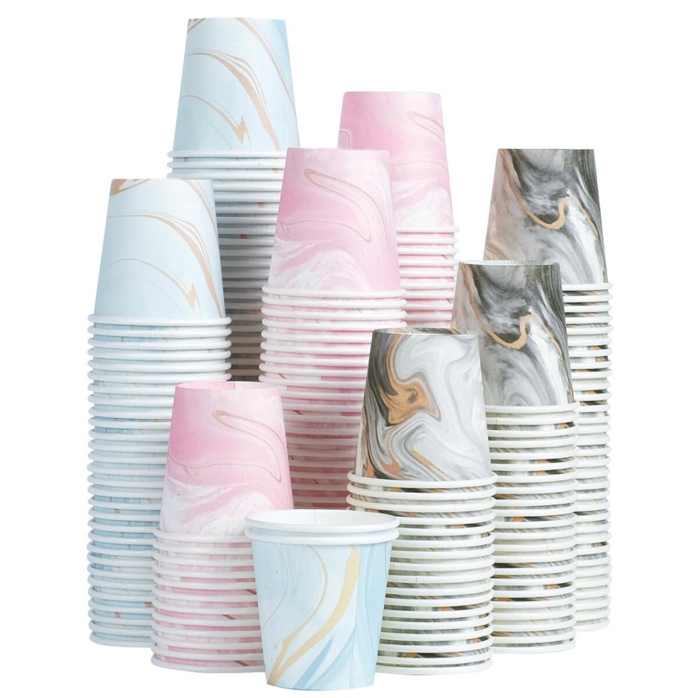 Huifany 300Pack 3 oz Paper Cups Disposable Bathroom Small Mouthwash Cups Bath Cup 3 oz Paper for Bathroom,Birthday Party, Travel, Events, Picnic, BBQ