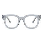 Madison Avenue Oversized Blue Light Blocking Glasses for Women Fashion Blue Light Blockers Anti Eyestrain & UV Protection Computer Eyeglasses (Ttransparent Grey)