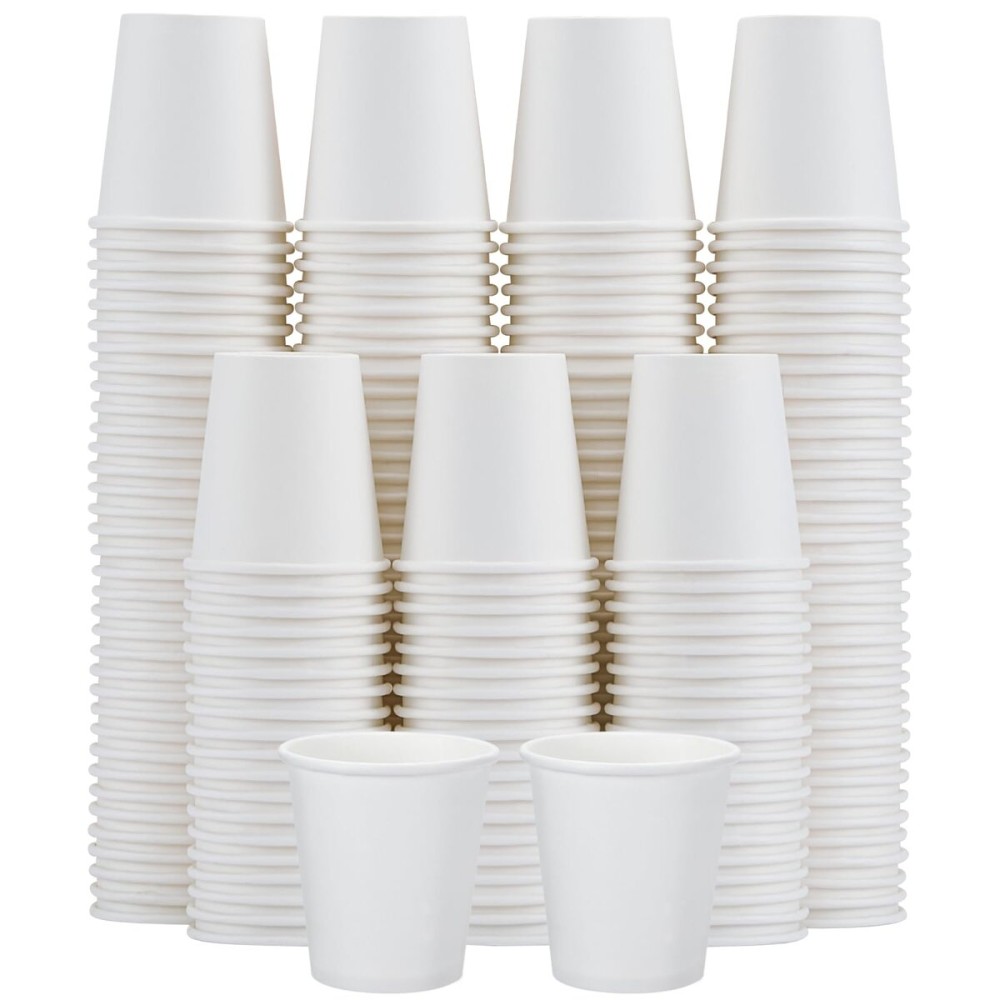 Clawsoff [300 Pack 5 oz Mini Paper Cups White, Small Mouthwash Cups 5 OZ, Disposable Bathroom Cups 5 Ounce for Supermarket, Birthday Party, Travel, Events, Picnic, BBQ