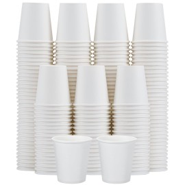 Clawsoff [300 Pack 5 oz Mini Paper Cups White, Small Mouthwash Cups 5 OZ, Disposable Bathroom Cups 5 Ounce for Supermarket, Birthday Party, Travel, Events, Picnic, BBQ