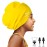 Kids Extra Large Swim Cap for Long Hair, Waterproof Silicone Swimming Caps for Boys Girls Children Youth Teen, Large Swim Hat for Long Thick Curly Hair & Dreadlocks Braids Weaves Afro Hair(Yellow)