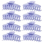 TOCESS Hair Claw Clips for Women - 8PK Large Neutral Matte Jumbo Hair Clips for Thick, Thin, Long, Short, Curly Hair Girls, Big Jaw Clip Set for Daily Use (Lavender Purple)