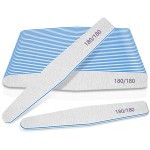 Nail Files for Acrylic Nails, 12pcs Pack Nail File 180/180 Grit Double Sided Emery Boards for Nails Washable Coarse Nail Files Professional Manicure Pedicure Tools