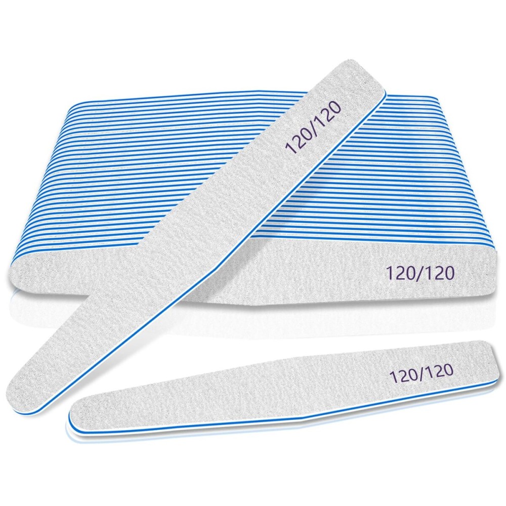 120/120 Grit, 12pcs Nail File for Poly Nail Extension Gel Emery Boards, for Acrylic Nails Coarse for False Nails Manicure Pedicure Tools for Home Salon