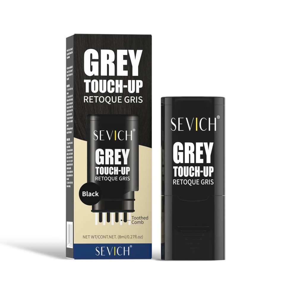SEVICH Hair Color Stick For Gray Roots - Instantly Cover Grey Hair Dye Comb,Waterproof And Sweatproof, Four Toothed Comb Design, For Carrying Around,8ml(Black)