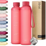 KIVY Slim Water Bottle 32oz [Lightweight & Shatterproof] - Reusable Tritan Water Bottle - Leak Proof Bottle for Women & Men - Coral Red Water Bottle BPA Free