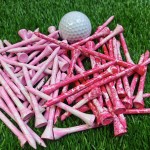 MYKUJA Golf Tees Pink Mixed Size, 50 Pcs Wood Golf Tees 3-1/4, 2-3/4, Reduce Friction, Long/Short Golf Tee, Womens Golf Accessories