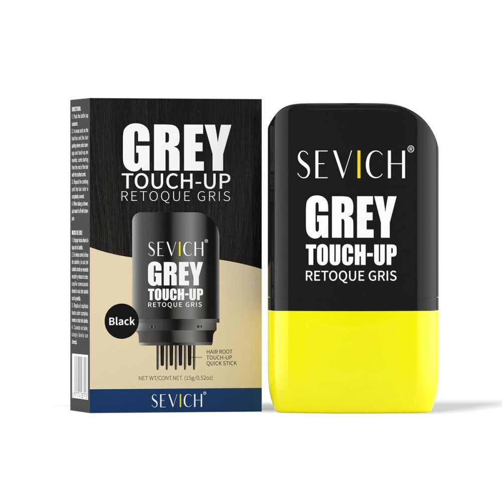 SEVICH Hair Color Stick For Gray Roots- Instantly Cover Grey Hair Dye Comb,Four Toothed Comb Design for Sparse Hairlines Coverage, Contains Natural Plant Extracts,for Men and Women,15g(Black)