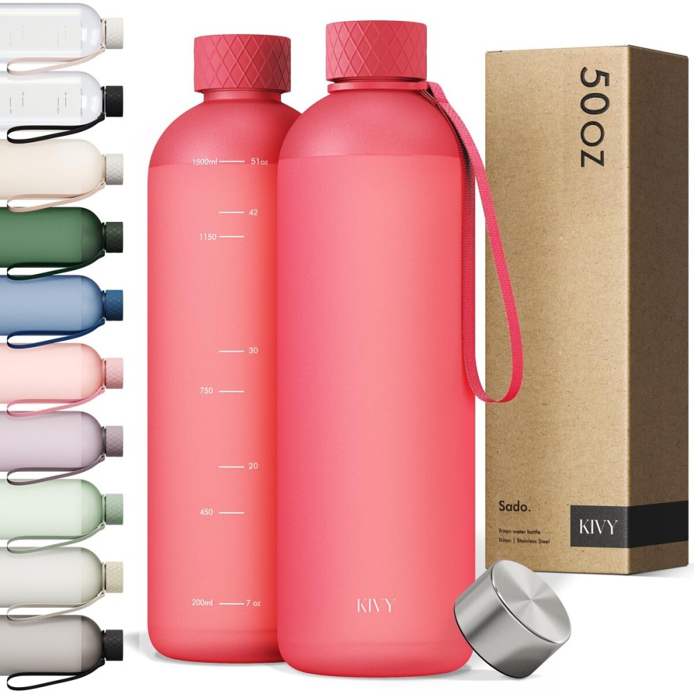 KIVY Tritan Water Bottle 2nd Generation (Coral, 50oz)