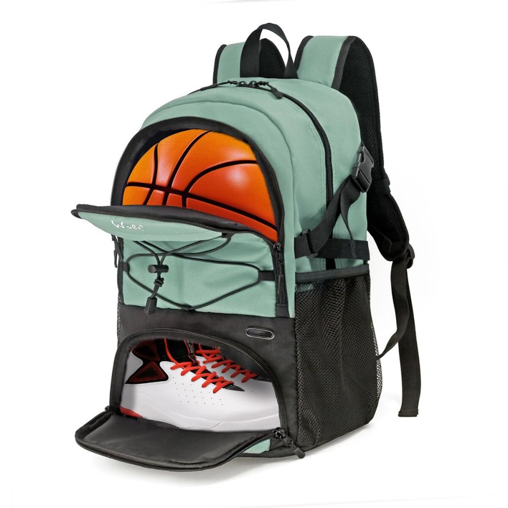 WOLT | Basketball Backpack Large Sports Bag with Separate Ball Holder & Shoes Compartment, Best for Basketball, Soccer, Volleyball, Swim, Gym, Travel