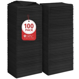 Orighty Black Microfiber Cleaning Cloth, 100 Pack Highly Absorbent Cleaning Supplies, Lint Free Kitchen Towels Cleaning Rags, Microfiber Towels for Cars, House, Window, 12x12 inch