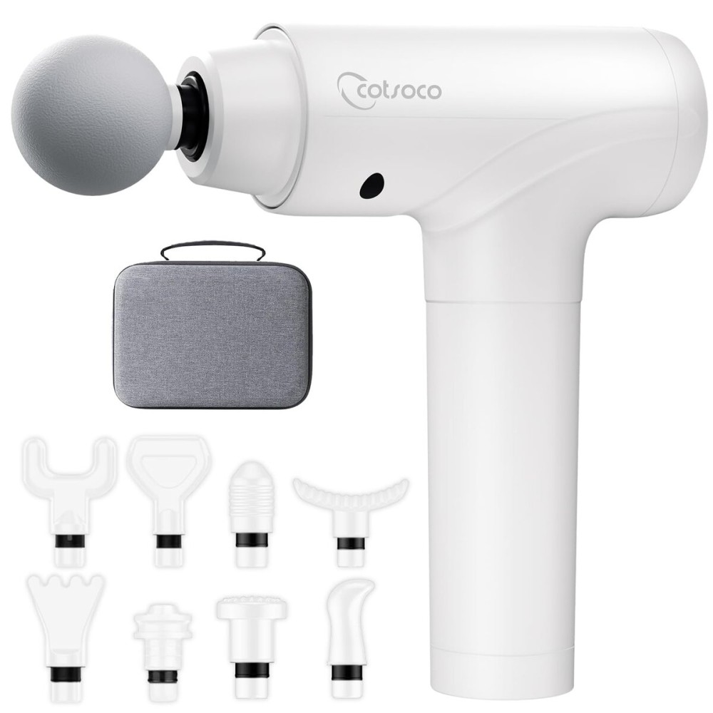 cotsoco Massage Gun Deep Tissue, Muscle Massage Gun Back Massager for Pain Relief, 20 Speeds Handheld Electric Massager Tool with Silent Brushless Motor, Suitable for Gym Office Home Travel