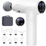 cotsoco Massage Gun Deep Tissue, Muscle Massage Gun with 9 Attachment Heads 20 Speeds & Silent Brushless Motor for Pain Relief, Handheld Percussion Back Massager Gun for Athletes(White)