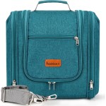 Travel Hanging Toiletry Bag for Women and Men, 6 Organizer Compartments, Holds Full Size Bottles, Extra Large Cosmetic Accessories, Makeup essentials, Bathroom Water-resistant Toiletries Bag, Blue