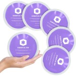ICEWRAPS Round Ice Packs for Injuries Reusable, Hot and Cold Gel Ice Packs for Injuries, Hot & Cold Packs Compress Soft & Flexible, Fast Relief & Recovery (5-Pack/Purple- with Cloth Backing)