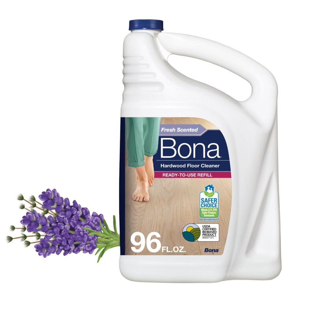 Bona Hardwood Floor Cleaner Refill - 96 fl oz - Lavender Thyme Scent - Residue-Free Floor Cleaning Solution Spray Mop and Spray Bottle Refill - For Wood Floors