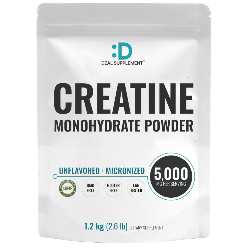 Instant Creatine Monohydrate Powder, 5g Per Serving - 240 Servings | Micronized, Unflavored, Fast Absorbing Formula | Supports Strength, Power, & High-Intensity Training* | Vegan, Keto, Non-GMO
