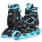 MammyGol Adjustable Inline Skates for Youth Adults with Light up Wheels, Teal Beginner Blades Roller Skates for Women Men Size 8 9 10