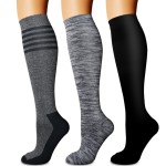 Compression Socks for Women & Men (3 pairs) - Best Support for Nurses, Running, Hiking, Recovery & Flight Socks