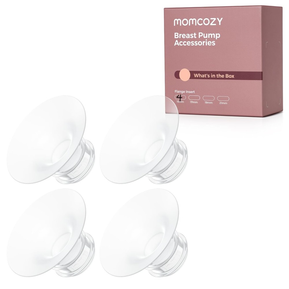 Momcozy Original Replacement Accessories for M5| M6| M9, Food-Grade Silicone & BPA Free, Original Breastfeeding Parts, Inserts 15mm, 4 Pack