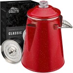 COLETTI Classic Percolator Coffee Pot - The Most Nostalgic Camping Coffee Pot, Now Modernized [Red Enamel, 18 Cup]