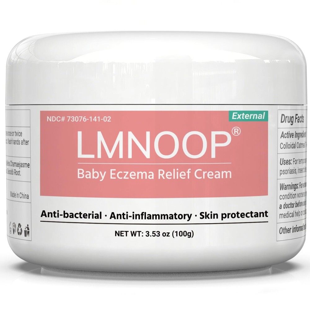 LMNOOP Baby Eczema Relief Cream, All-Natural Herbal Formula for Safe, Soothing Skin Protection Against Rashes, Dryness, Redness, and Itchiness, 3.53oz