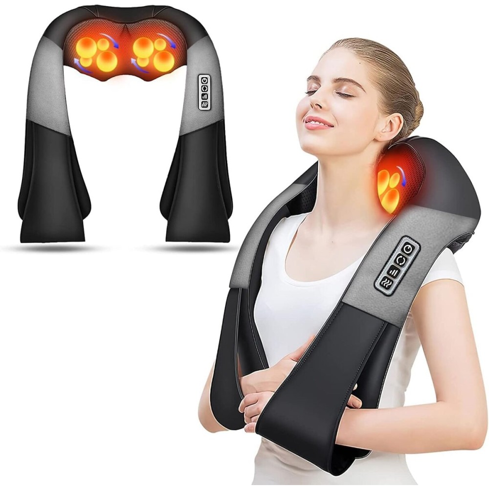 AERLANG Shiatsu Back and Neck Massager, Back Massager Deep Tissue Kneading Neck and Shoulder Massage with Heat, Electric Massage Pillow Fathers Day Gift Ideas from Daughter Son(NOT Cordless)