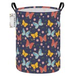 FANKANG Storage Basket, Nursery Hamper Canvas Laundry Basket Foldable with Waterproof PE Coating Large Storage Baskets for Kids Boys and Girls, Office, Bedroom, Clothes,Toys(Colorful Butterfly)