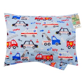 ZPECC Toddler Pillow with Pillowcase 2 Pack - 13x18 Organic Cotton Hypoallergenic Kids Pillow, Baby Essentials for Travel Crib Daycare Stroller (Intended for Age 2 and up) Car