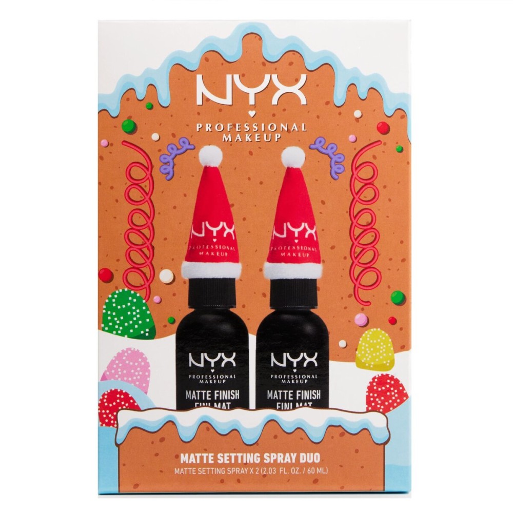 NYX PROFESSIONAL MAKEUP Makeup Setting Spray Duo Holiday Gift Set - Matte Finish, Long-Lasting Face Mist for up to 16HR Wear, Vegan Formula (Full Size Duo)
