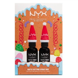 NYX PROFESSIONAL MAKEUP Makeup Setting Spray Duo Holiday Gift Set - Matte Finish, Long-Lasting Face Mist for up to 16HR Wear, Vegan Formula (Full Size Duo)