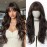 Esmee Long Wavy Brown Wigs for Women Natural Synthetic Hair Ombre Wig for Daily & Party Use