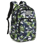 Wotony Military tactical backpack, backpack for men black small tactical assault bag (green leaves, 20 inch)